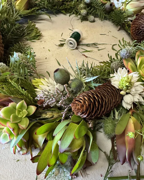 Christmas wreath workshop at our flower farm 2025