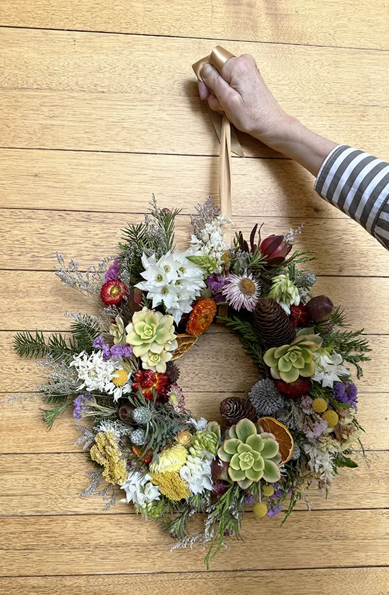 Christmas wreath/centrepiece workshop at Peppermint Bay 2025 - Image 3
