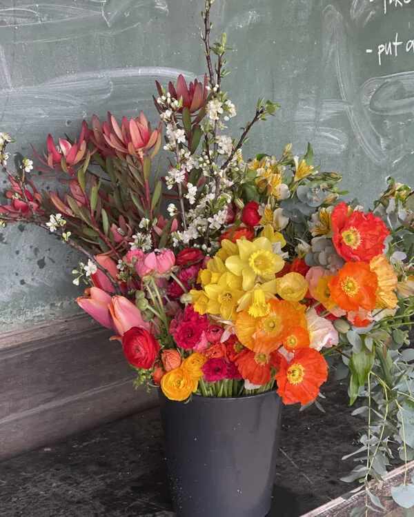 Bucket of Spring flowers